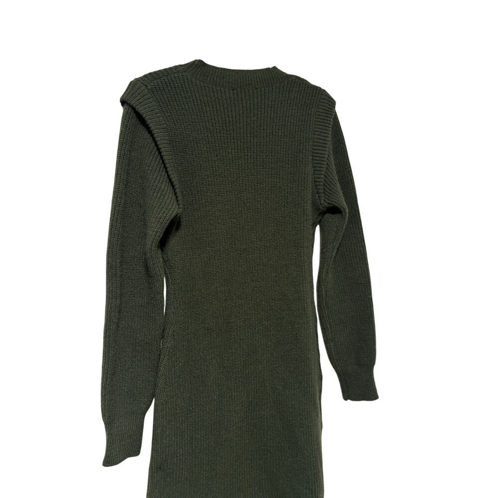 BTFBM Women’s Knit Sweater Dress Olive Green Long Sleeve Crew Neck Size M NWT - Picture 7 of 9